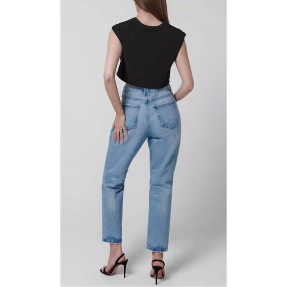 NWT Good American Light Blue Straight Leg Jeans - Picture 5 of 16